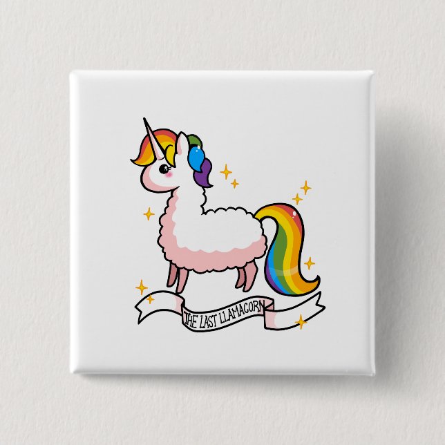 The Last Llamacorn Pinback Button (Front)