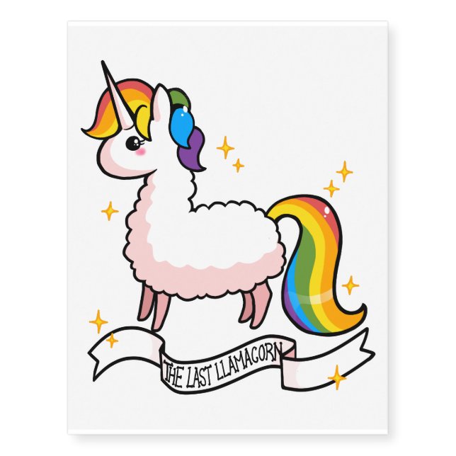 The Last Llamacorn Temporary Tattoos (Front)