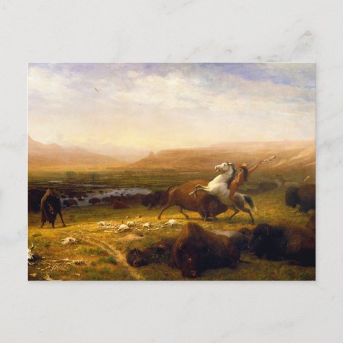 The Last of the Buffalo by Albert Bierstadt 1888 Postcard