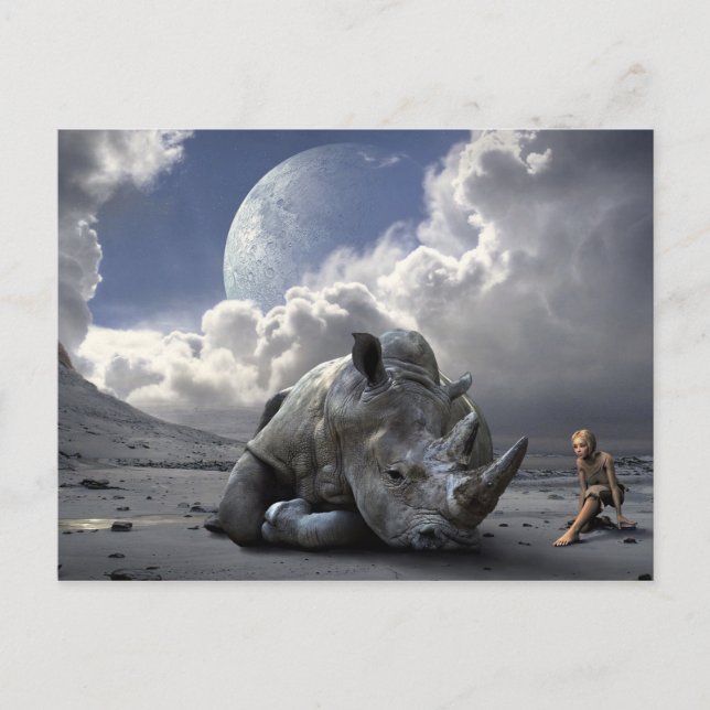 The Last Of The Northern White Rhino Postcard (Front)