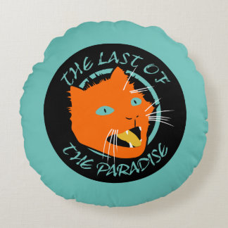 The Last of The Paradise Flat Colors Cat Round Pillow