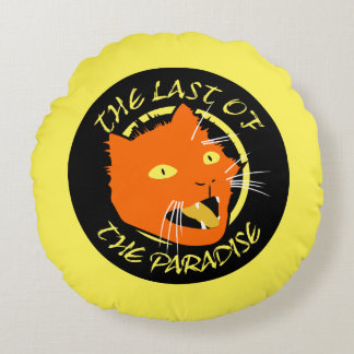 The Last of The Paradise Flat Colors Cat Round Pillow