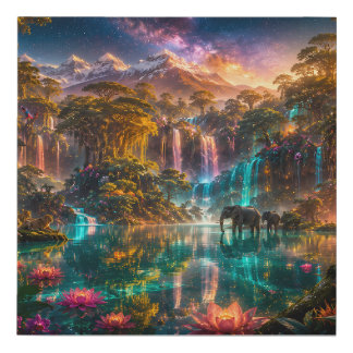 The Last Paradise — Impossible African Eden Faux Canvas Print