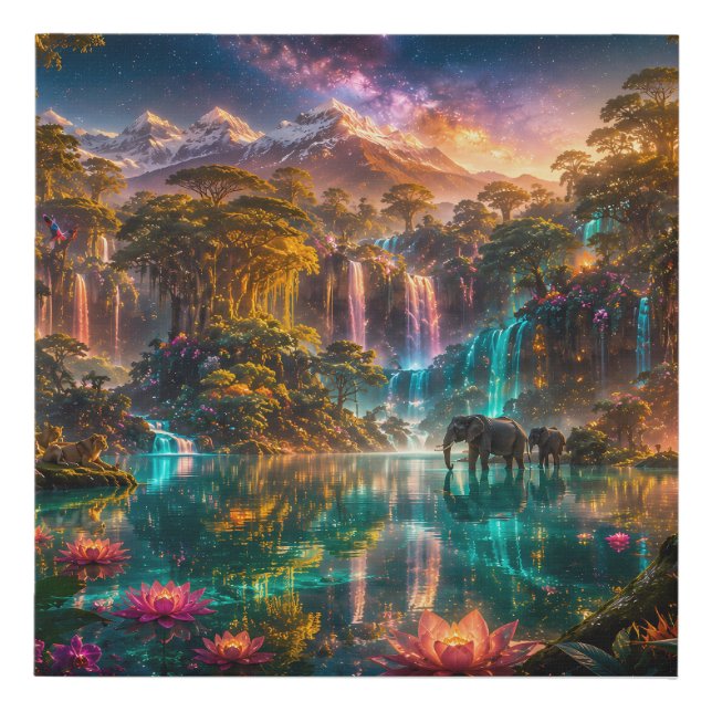 The Last Paradise — Impossible African Eden Faux Canvas Print (Front)