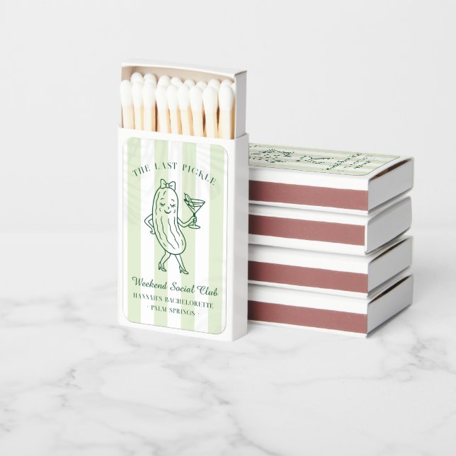 The Last Pickle | Cute Funny Bachelorette  Matchboxes (Stacked)