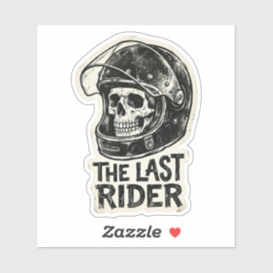 The Last Rider Biker Skull Vintage Helmet Sticker