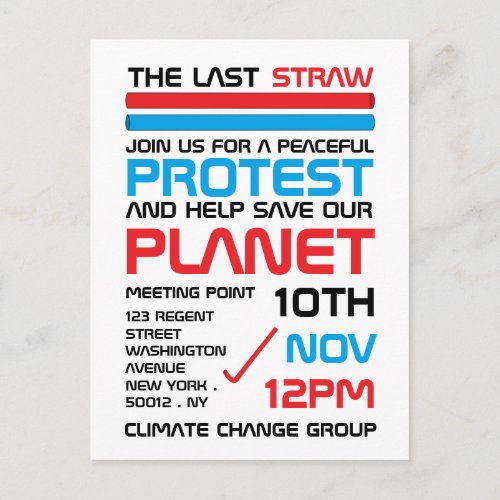 The Last Straw Climate Change Meeting Point Postcard