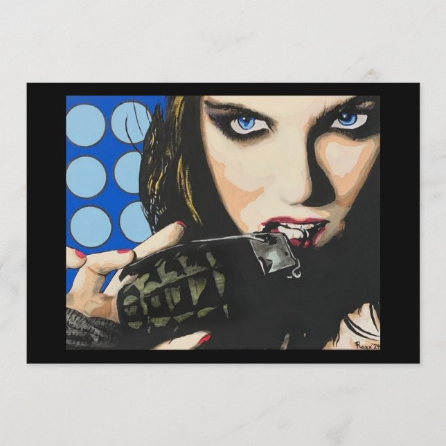 ‘The Last Straw’ Painting on a Small-Scale Print  Invitation (Front)