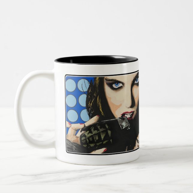 ‘The Last Straw’ Painting on a  Two-Tone Coffee Mug (Left)