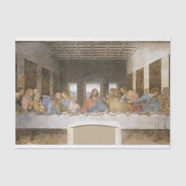 The Last Supper, 1494-1498 by Leonardo da Vinci Tissue Paper (Front)