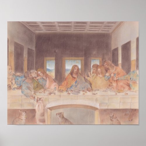 The Last Supper and Cat Leonardo da Vinci Poster