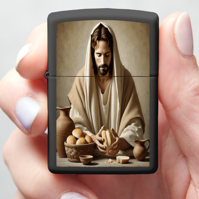 The Last Supper: Bread Broken Zippo Lighter (In Hand)