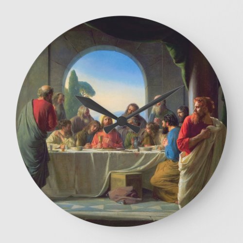 The Last Supper by Carl Bloch Large Clock