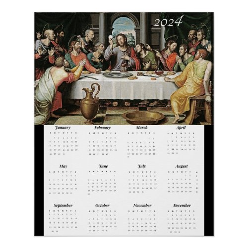 The Last Supper by Juan de Juanes 2024 Calendar Poster