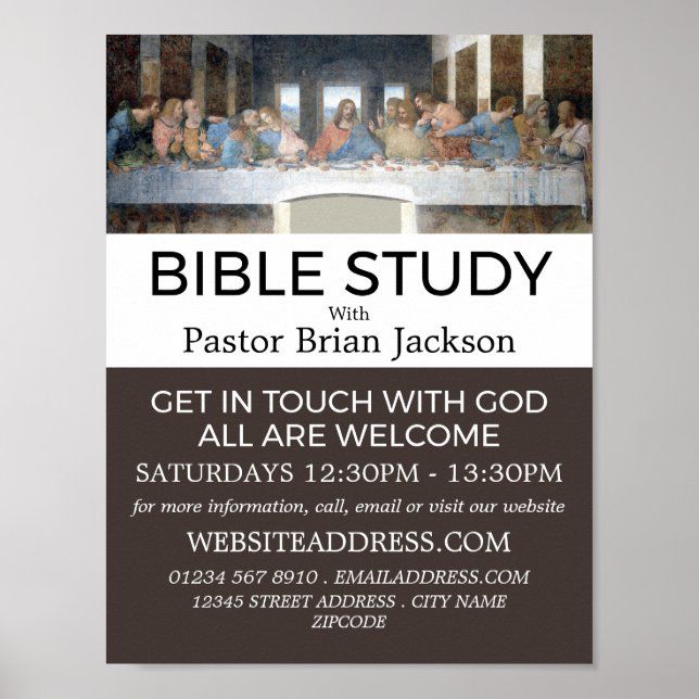 The Last Supper, Christian Bible Class Advert Poster (Front)