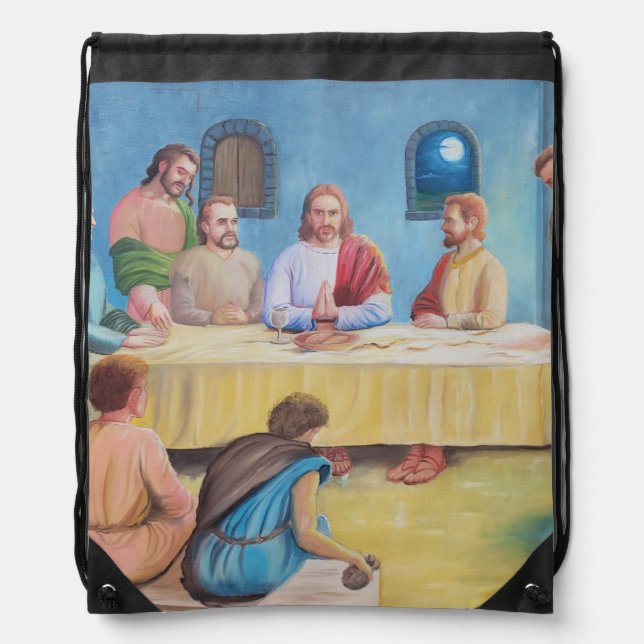 The Last Supper: Jesus and the Disciples Drawstring Bag (Front)