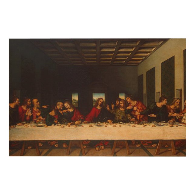 The last supper of Jesus with his apostles Wood Wall Art (Front)