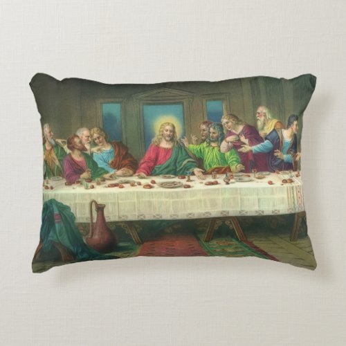 The Last Supper Originally by Leonardo da Vinci Accent Pillow