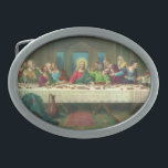 The Last Supper Originally by Leonardo da Vinci Belt Buckle<br><div class="desc">Vintage illustration religious Renaissance Era fine art reproduction painting of the Last Supper by Leonardo da Vinci. The Last Supper was the last meal Jesus Christ shared with his twelve apostles and disciples before his death. The Last Supper specifically portrays the reaction given by each apostle when the young man...</div>