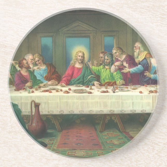 The Last Supper Originally by Leonardo da Vinci Coaster (Front)