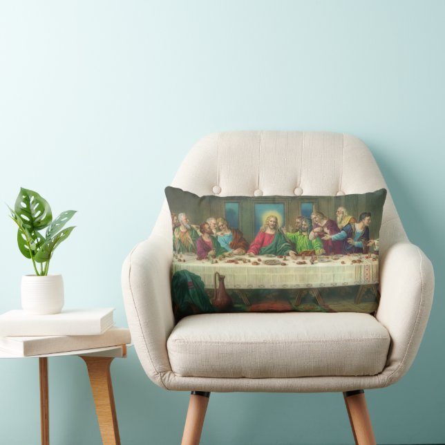 The Last Supper Originally by Leonardo da Vinci Lumbar Pillow (Chair)