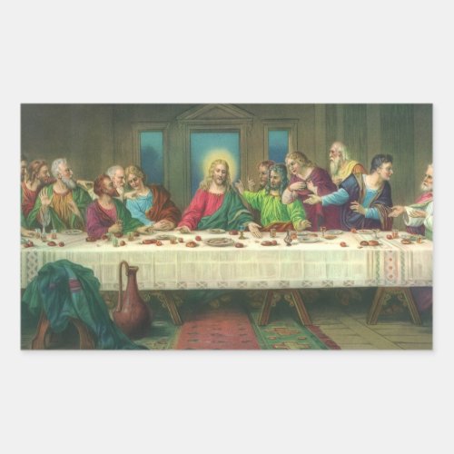 The Last Supper Originally by Leonardo da Vinci Rectangular Sticker