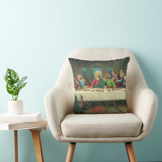 The Last Supper Originally by Leonardo da Vinci Throw Pillow (Chair)