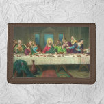 The Last Supper Originally by Leonardo da Vinci Tri-fold Wallet<br><div class="desc">Vintage illustration religious Renaissance Era fine art reproduction painting of the Last Supper by Leonardo da Vinci. The Last Supper was the last meal Jesus Christ shared with his twelve apostles and disciples before his death. The Last Supper specifically portrays the reaction given by each apostle when the young man...</div>