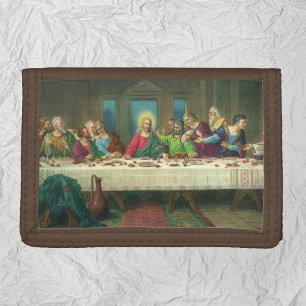 The Last Supper Originally by Leonardo da Vinci Trifold Wallet