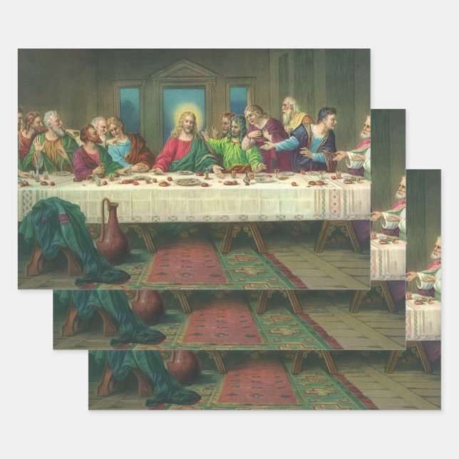 The Last Supper Originally by Leonardo da Vinci Wrapping Paper Sheets (Set)