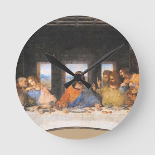 The Last Supper Painting Leonardo Da Vinci Round Clock