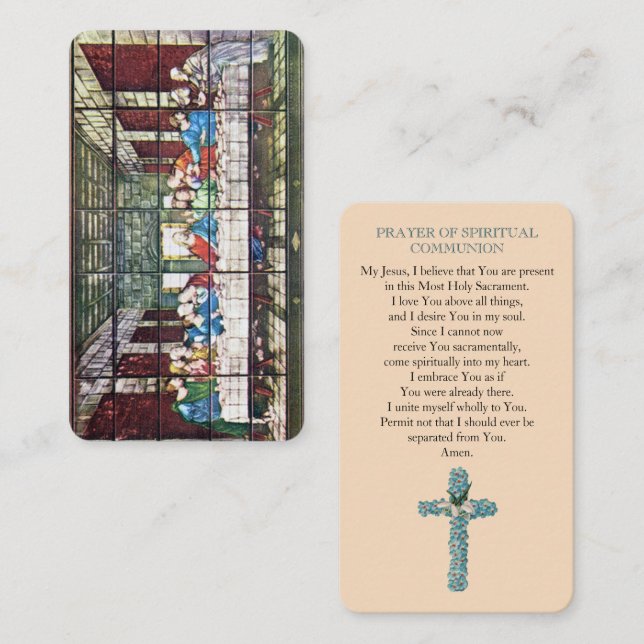 The Last Supper Prayer of Spritual Communion Card (Front/Back)