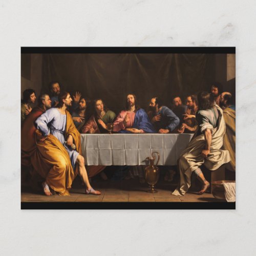 The Last Supper with Disciples Postcard