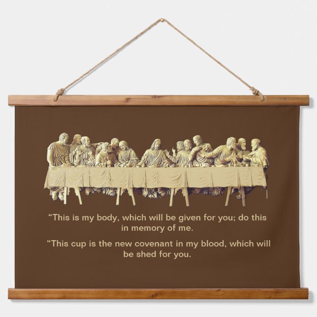 The Last Supper Wood Topped Wall Tapestry (Front)