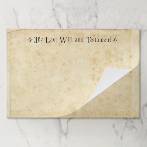 The Last Will and Testament Antique Parchment Paper Pad