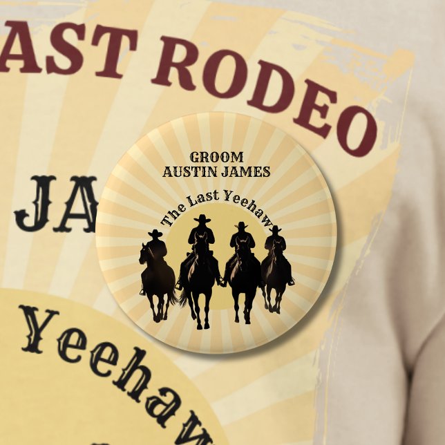 The Last Yeehaw Cowboy Sunset Groom Name Bachelor Button (The Last Yeehaw Cowboy Sunset Groom Name Bachelor Button)