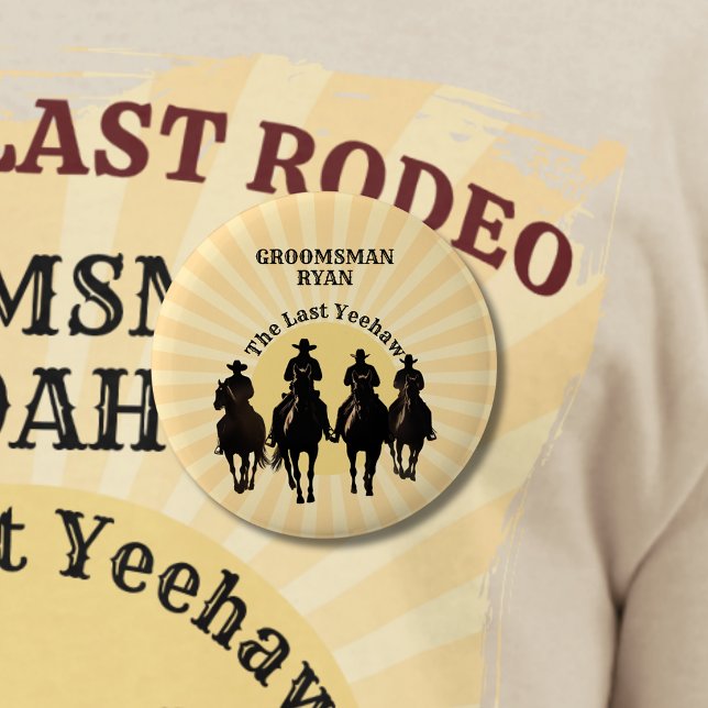 The Last Yeehaw Cowboy Sunset  Groomsman Bachelor Button (The Last Yeehaw Cowboy Sunset Groomsman Bachelor Button)