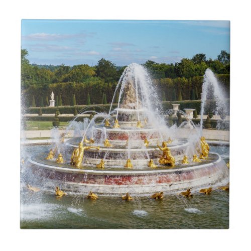 The Latona Fountain in the gardens of Versailles Ceramic Tile