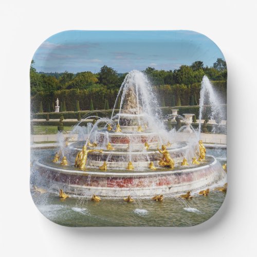 The Latona Fountain in the gardens of Versailles Paper Plates