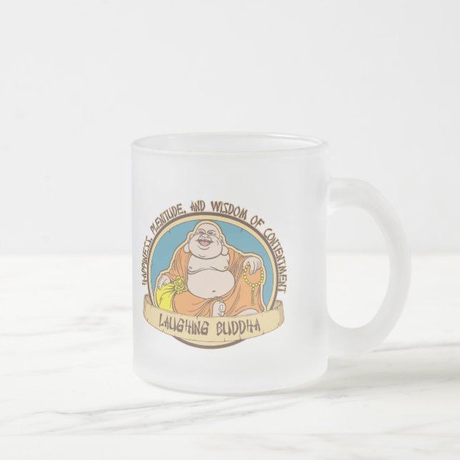 The Laughing Buddha Frosted Glass Coffee Mug (Right)