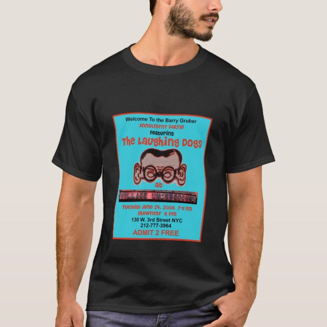 The Laughing Dogs Party On Black T-Shirt (Front)
