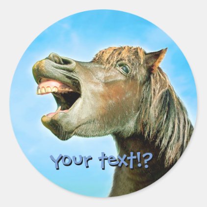 The laughing horse classic round sticker