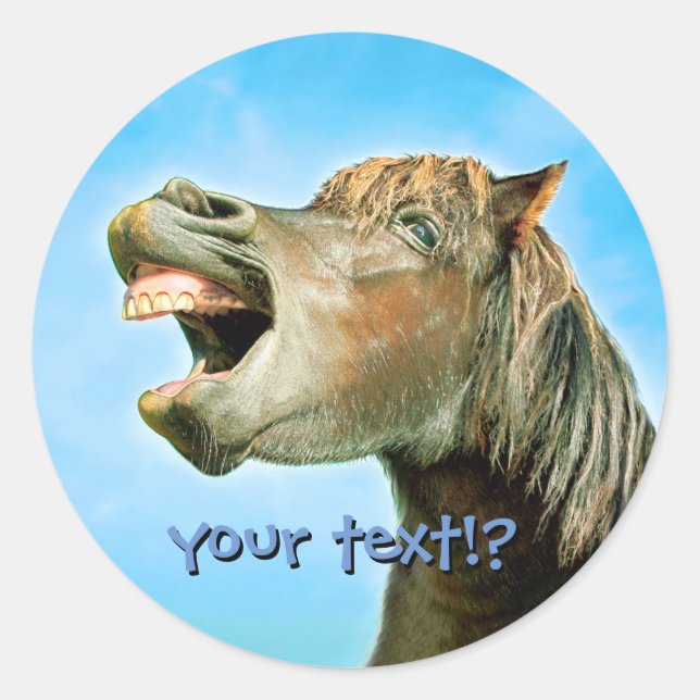 The laughing horse classic round sticker (Front)