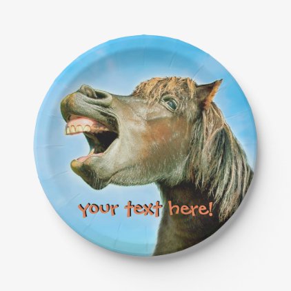 The laughing horse paper plate