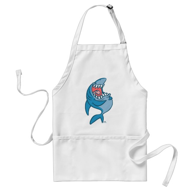 The Laughing Shark cartoon cooking apron (Front)
