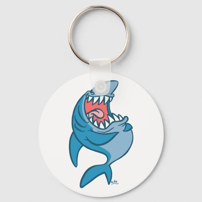 The Laughing Shark cartoon keychain (Front)