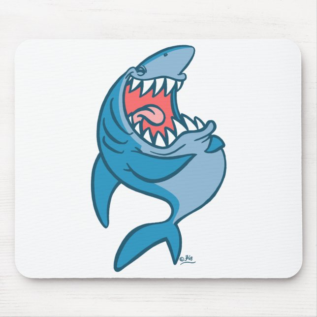 The Laughing Shark cartoon mousepad (Front)
