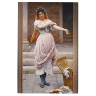 The Laundress by Eugen von Blaas Metal Print
