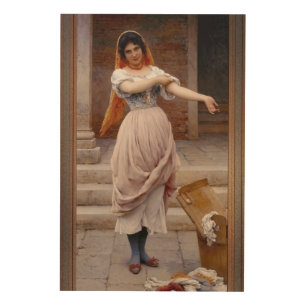 The Laundress by Eugen von Blaas Wood Wall Art