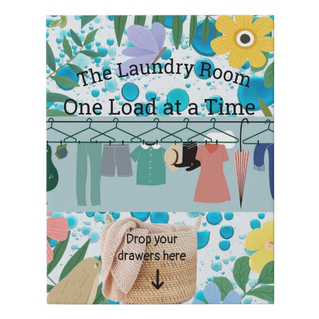 The Laundry Room Faux Wrapped Canvas Print (Front)